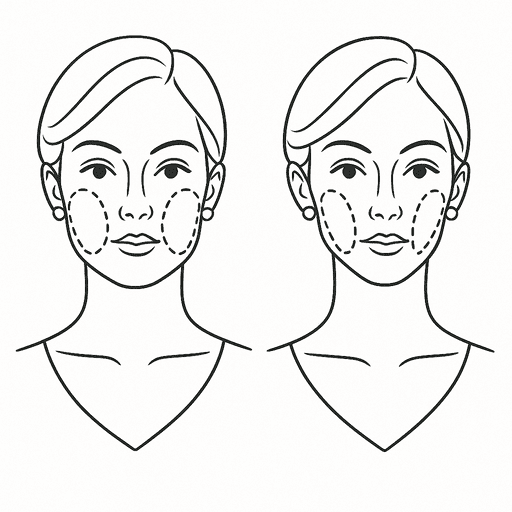 Bichectomia antes e depois desenho demonstrativo