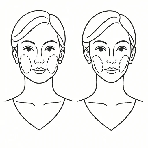 Bichectomia antes e depois desenho demonstrativo
